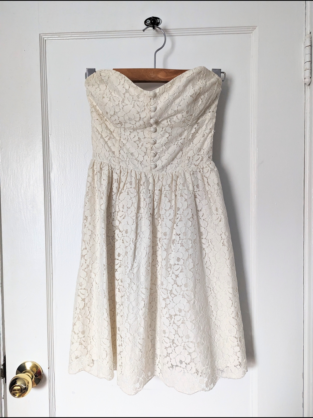 Talula Strapless Cream Lace A-Line Dress